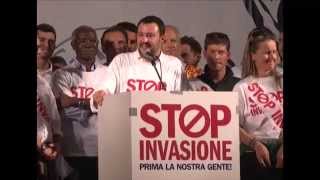 STOP INVASIONE  INTERVENTO DI MATTEO SALVINI MILANO 18102014 [upl. by Nitsrik811]