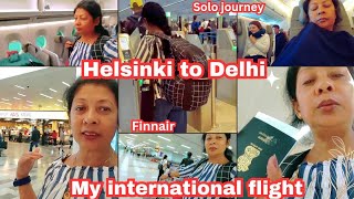 My International Flight Helsinki to Delhi  Finnair economy classSolo Tripvlogzzwithanita3801 [upl. by Cherry185]