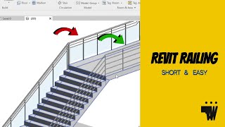 Revit Railing  How to add railing to stairs in Revit [upl. by Alomeda]