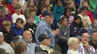 Hull Prairie students honor veterans with musical performance assembly [upl. by Asiuqram]