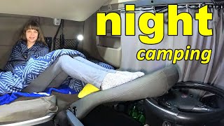 Alone truck drivers night camping routine [upl. by Yancey501]