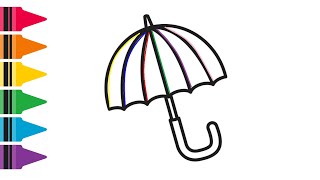 COMO DIBUJAR UN PARAGUAS DE FORMA FÁCIL  DRAWING AND PAINTING AN UMBRELLA dibujosparaniños draw [upl. by Lotsyrc]