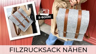 Filzrucksack nähen ♥ Ebook Filzrucksack TONI  Stoffe Hemmers [upl. by Burty]