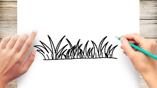 How to Draw Grass Step by Step [upl. by Torry]