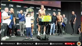 Full ceremonial weigh ins for Callum Walsh v Przemyslaw Runowski card at the 3 arena [upl. by Ulphi]