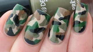 CAMOUFLAGE NAIL ART TUTORIAL [upl. by Meesak828]