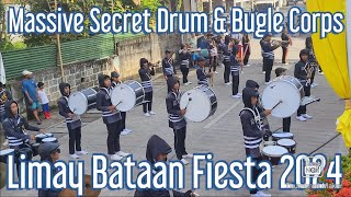 Massive Secret Drum And Bugle Corps  Limay Bataan Fiesta 2024  Latore Parade [upl. by Aikemot845]