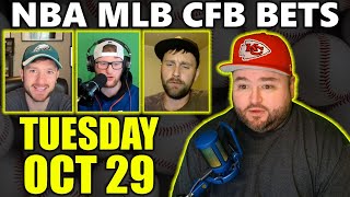 Live Bets With Kyle Kirms NBA MLB CFB Picks Tuesday October 29 [upl. by Eda]