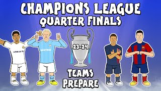 Teams prepare for the Champions League Quarter Finals 2324 [upl. by Adnesor27]