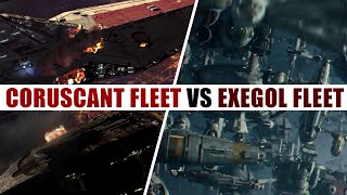 Republic Fleet at Coruscant vs Resistance Fleet Exegol  Star Wars Fleet Battles [upl. by Reynold]