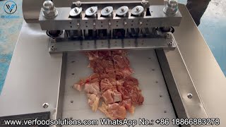 VERFOODSOLUTIONS Fresh Chicken Thigh Cube Cutting 508x381cm Test for the USA Customer [upl. by Nerol]