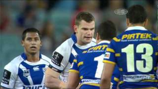 Jarryd Hayne headbutt on Corey Payne Bulldogs vs Eels 2011 round 6 [upl. by Ladnyc]