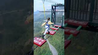 Bungee Jumping With Rope In Beautiful PlaceAsmr Bungee Jumping shorts [upl. by Powder]