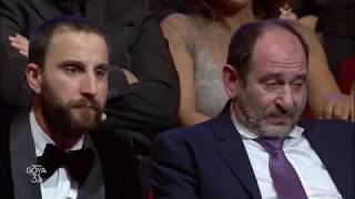 Dani Rovira con Antonio de la Torre y Karra Elejalde en los Goya 2017 [upl. by Paddy]