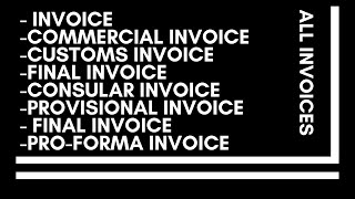 INVOICECOMMERCIAL INVOICEFINAL INVOICECUSTOMS INVOICECONSULAR INVOICEPROFORMA INVOICE [upl. by Naivat751]