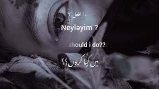 Yandim Ay Aman  Lyrics with Urdu  English  Arabic Subtitles  Slowed  Reverb  Sad song [upl. by Kaufmann]