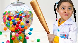 Andrea amp Maddies Gumball Machine Adventure No More Gumballs No More Cavities [upl. by Nohtiek]