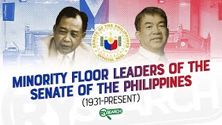 SENATE MINORITY FLOOR LEADERS OF PHILIPPINES 1931PRESENT  RY SEARCH [upl. by Sixele]