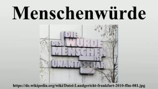 Menschenwürde [upl. by Kho]