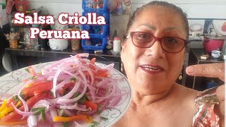 Salsa Criolla Peruana Receta Típica de Perú [upl. by Adeirf]