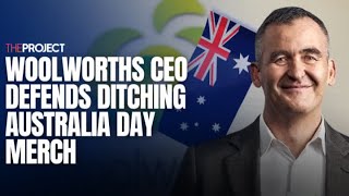 Woolworths CEO Defends Ditching Australia Day Merch [upl. by Orelie224]