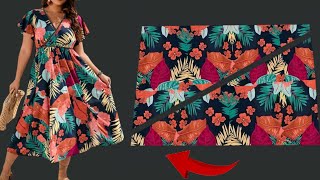 🌹Very Stylish Dresses Cutting and Stitching 🔥Only 19 meter Fabric Sew a Dress 🪡Sewing Techniques [upl. by Peppie]