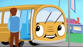 Wheels on the Bus Go Round and Round Lyrics Kids Club Songs [upl. by Latin482]