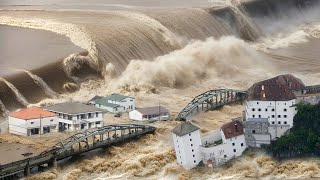 Footage of dam failure in Tennessee USA Major flooding washes away homes and bridges [upl. by Oliana857]