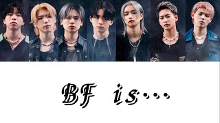 【歌詞・パート割り】BEFIRST：BF is… [upl. by Eldnar]