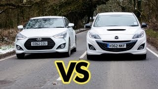 Car Battle Mazda3 MPS vs Hyundai Veloster Turbo [upl. by Tima]