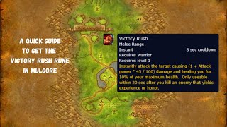 Season of Discovery Mulgore Warrior Victory Rush Rune Guide [upl. by Zerep]