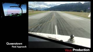 737 Cockpit view  landing in Queenstown New Zealand [upl. by Adnawyt]