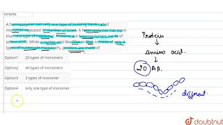 A homopolymer has only one type of building block called monomer repeated n number of times A [upl. by Kerby]