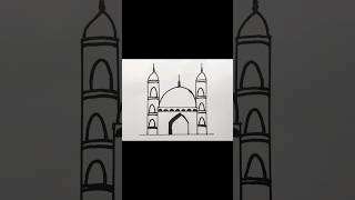 How to draw a mosque  masjid pencil drawing  beautiful masjid drawing art viral youtubeshorts [upl. by Ama]