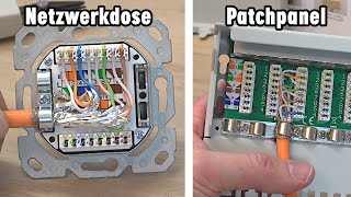 Netzwerkdose anschließen a oder b  Patchpanel patchen CAT 7  Netzwerk prüfen mit Tool [upl. by Tiny45]