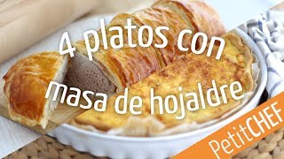 4 platos con masa de hojaldre  Petitchef [upl. by Heins]