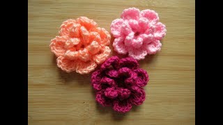 Crochet flower for baby beanie hat How to crochet tutorial  Happy Crochet Club [upl. by Anippesuig]