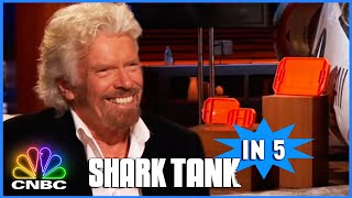 Every Shark Wants A Bite Of Grypmat  Shark Tank In 5  CNBC Prime [upl. by Lach]