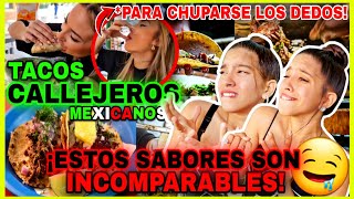 EXTRANJERA🇪🇸 SABOREA😋 hasta la ÚLTIMA MIGAJA de este PLATO MEXICANO🇲🇽 tacos callejeros 2023 [upl. by Russ667]