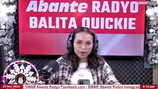 ABANTE RADYO BALITA QUICKIE I Romualdez pumalag sa mga akusasyon sa kanya I November 25 2024 [upl. by Ymac832]