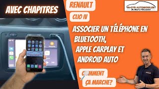 Renault Clio IV ou 4 Associer son téléphone et Applecar play et Android auto comment ça marche [upl. by Aura614]