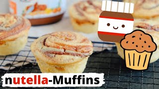 NutellaMuffins mit flüssigem NutellaKern  Einfaches MuffinRezept mit Nutella [upl. by Ahsienaj]