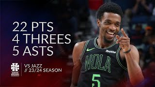 Herb Jones 22 pts 4 threes 5 asts vs Jazz 2324 season [upl. by Aramanta]