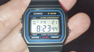 My Casio F91W1 with hydromod [upl. by Halyhs]