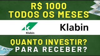 KLABIN QUANTO INVESTIR PARA RECEBER R 1000 NO MÊS QUANTA AÇÕES SÃO NECESSÁRIAS KLBN4 [upl. by Oramlub]