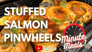 How to make Stuffed Salmon Pinwheels ⏰ One Minute Recipe [upl. by Oralle805]