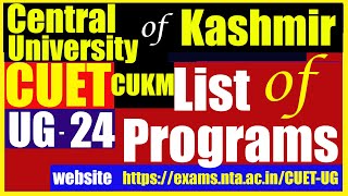 CUETUG24  Central University of Kashmir List of UG Programmes Courses  CU Kashmir [upl. by Acalia]