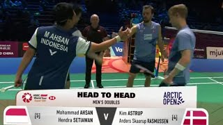 M AhsanHendra vs Kim AstrupRasmussen  ARCTIC OPEN badminton [upl. by Enenstein]