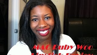 KelsTells MAC Ruby Woo Lipstick Review for Darker Skin [upl. by Mw498]