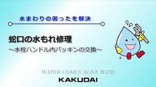 蛇口の水もれ修理～水栓ハンドル内パッキンの交換【立水栓】～｜カクダイ [upl. by Ahsiad]